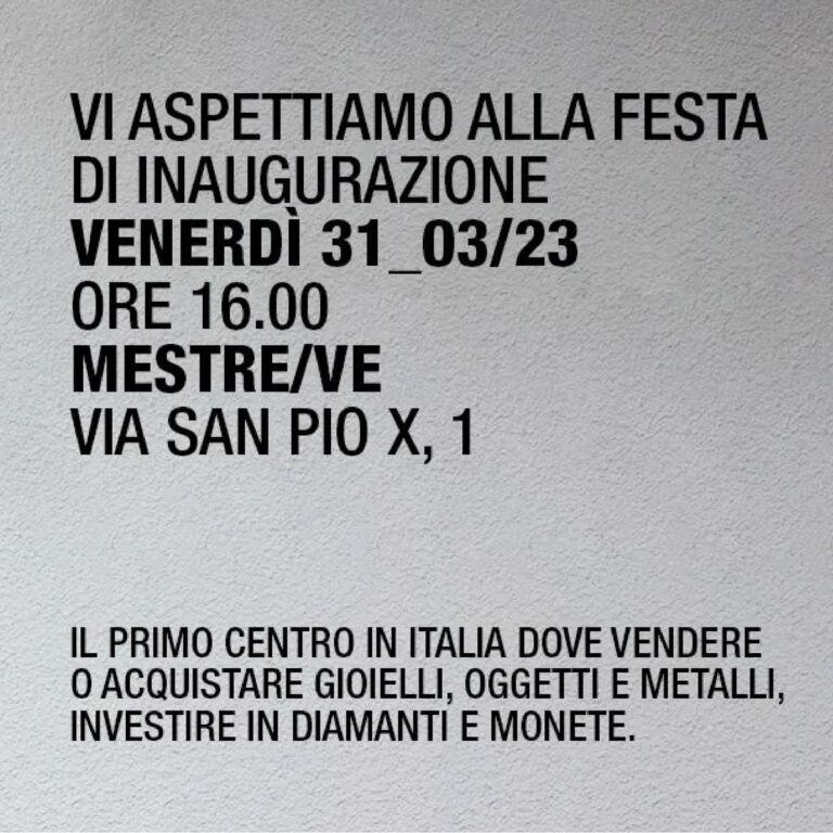 inaugurazione agenzia compro Oro Mestre web